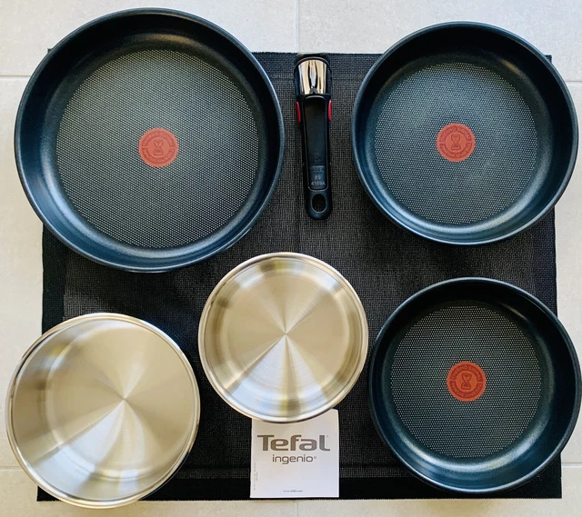 Set De Cuisson Tefal Ingenio Induction 6 Pièces - Titanium/Inox - Neuf - Fabriqué En France