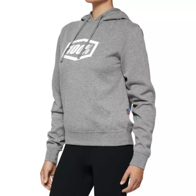 100% Women's Icon Hoody - Heather Grey - Medium 20031-00005