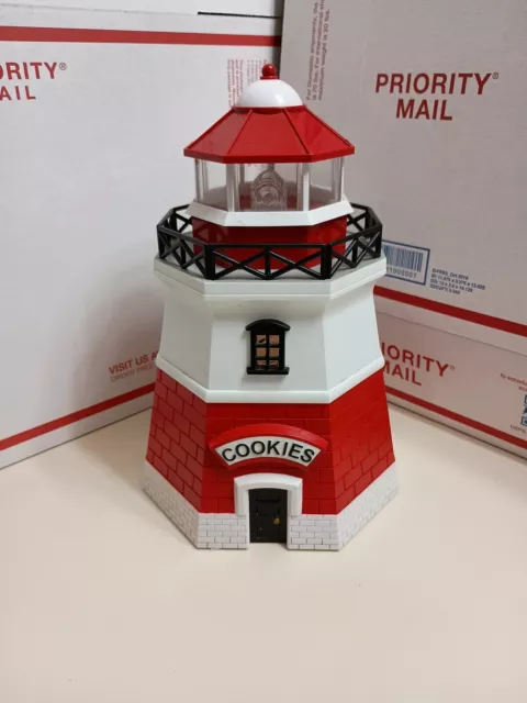 1999 The Original Fun Damental LIGHTHOUSE COOKIE Jar lights Up foghorn sounds