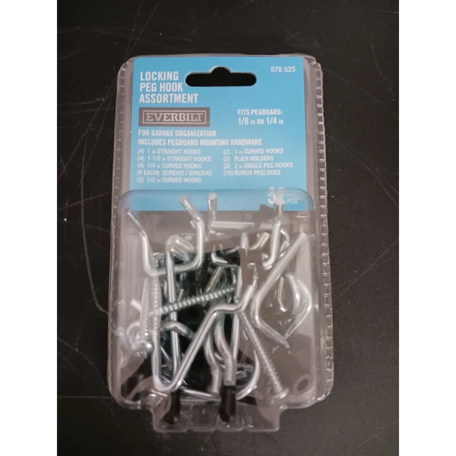 Everbilt Locking Peg Hook Assortment 32Pcs
