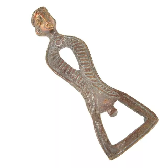Handmade Brass Bottle Opener Tribal Man Beer Soda Wine Cork Cap Antique Finish