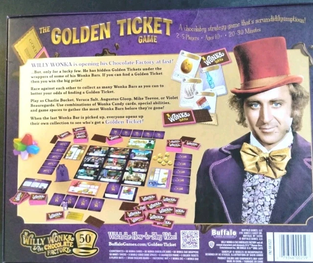 THE GOLDEN TICKET Family Board Game Willy Wonka and the Chocolate