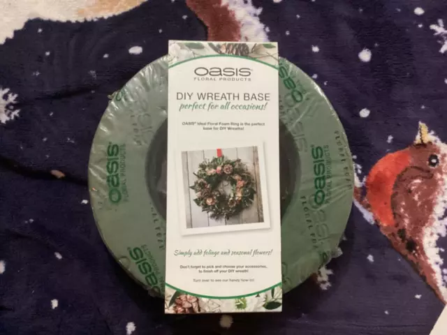 Wreath Rings Wet Foam Plastic  Backed Oasis Type Ring 25Cm