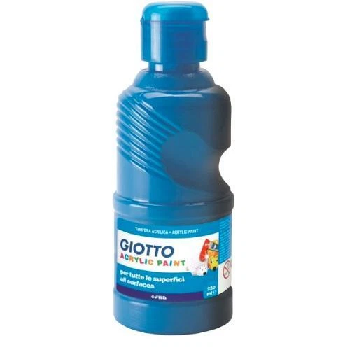 Flacone 250 ml Colore a Tempera Acrylic Paint Giotto Fila colore Ciano