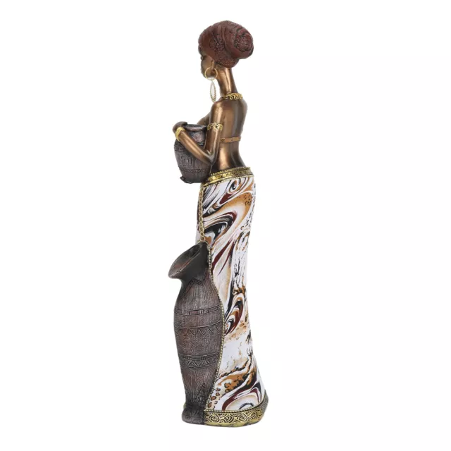 African Woman Statue Resin Tribal Lady Figurine Mysterious African Sculpture Esp