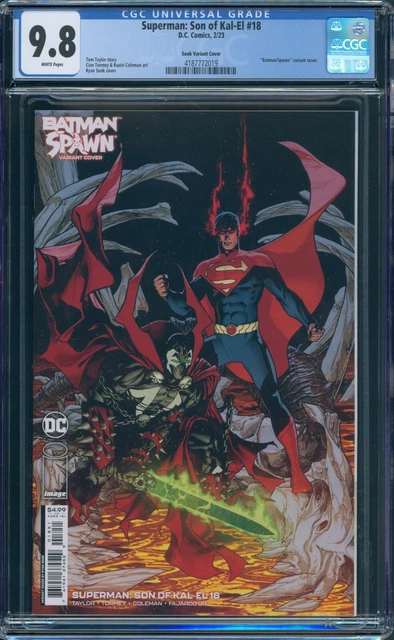 Superman Son of Kal El #18 CGC 9.8 Sook Batman Spawn 1 Variant Cover DC 2023