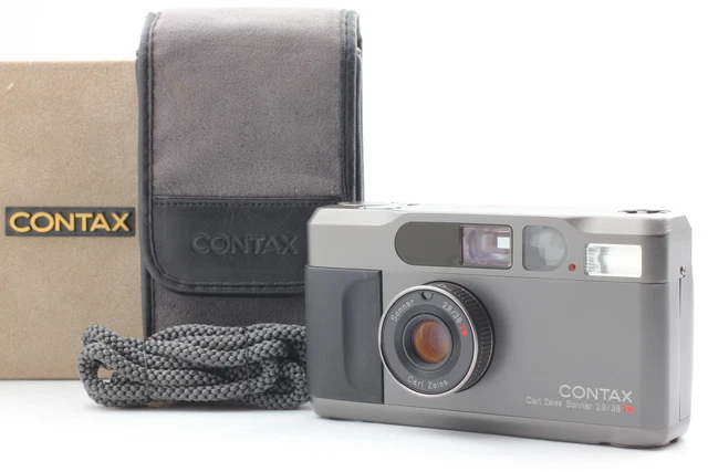 All Works [MINT w/ Box Case] Contax T2 Titan Black 35mm Film Camera From JAPAN