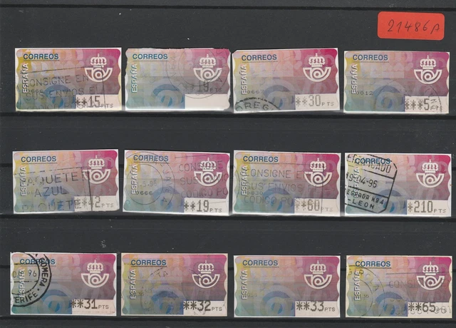 Spanien   Automatenmarken  gestempelt   12x  MiNr. 11