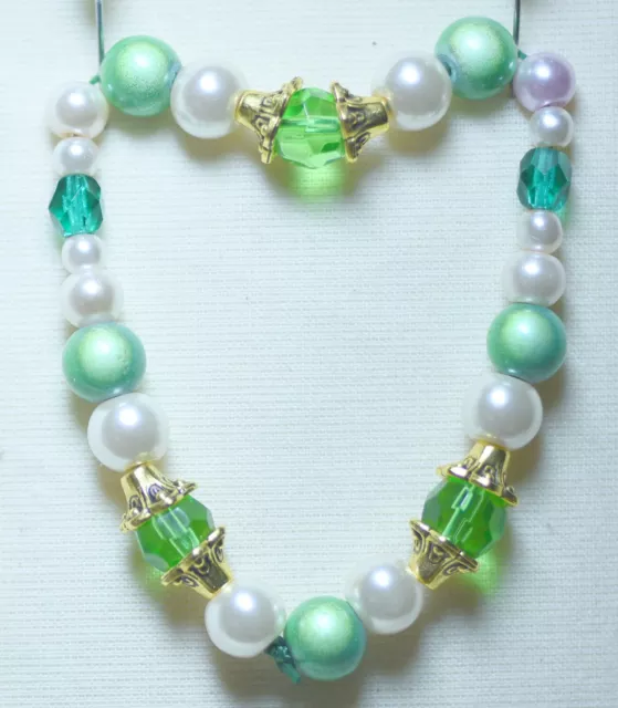 Glass Crystals & Pearls: Stretch Bracelet: 5 Crystal: 7":  Gift Ready