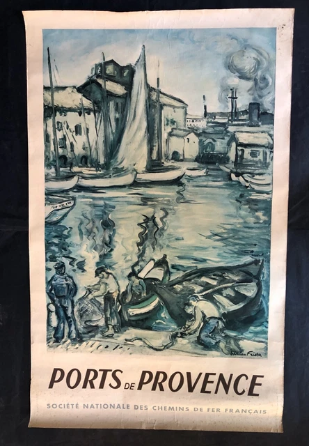 affiche originale-1949-Othon Friesz- ports de provence