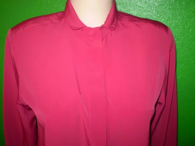 FRENCH CUFF SILKY SHIRT TOP VINTAGE ? DRESS SUIT BLOUSE p6 SMALL discrete sale