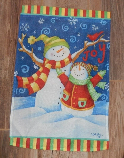 Custom Décor Snowman Joy Red Cardinal Holiday Garden Flag