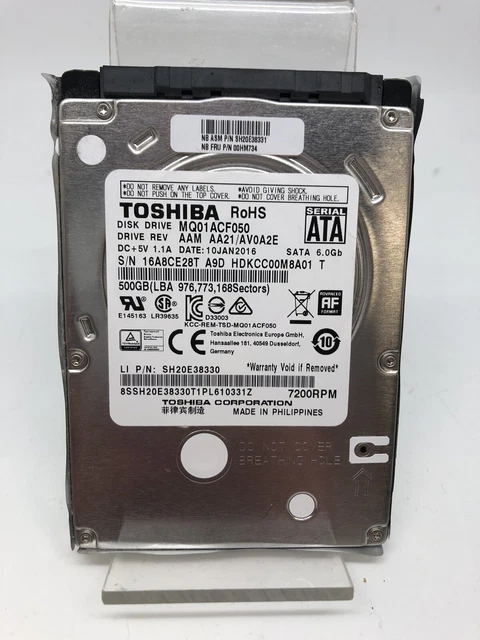 Disque Dur Interne Toshiba 500 Go 2.5" SATA II 7200 Tours - Modèle MQ01ACF050