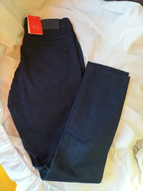 Pantaloni jeans scintillanti blu Miss vita taglia 38 nuovi con etichette