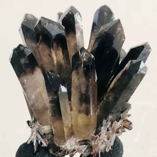 244g  New Find Black Phantom Quartz Crystal Cluster Mineral Specimen Healing
