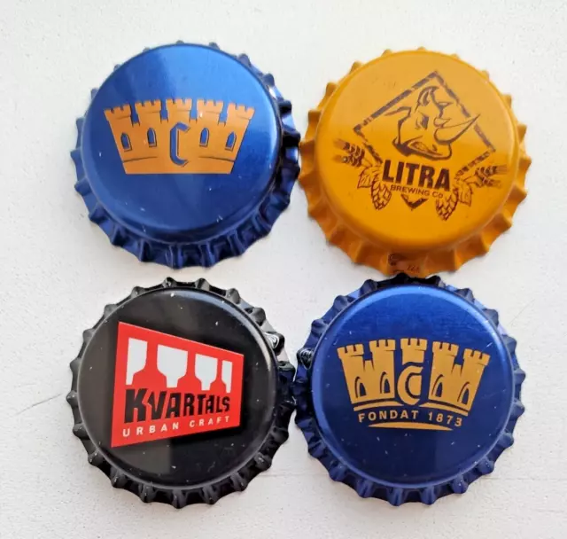 4 UNUSED Beer Caps from MOLDOVA, Various Brands