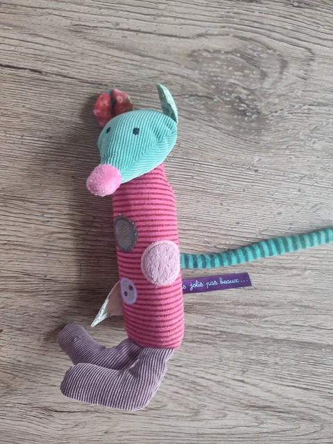 Doudou souris peluche baton  Les Jolis Pas Beaux Moulin Roty tres bon état