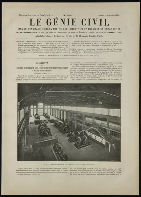 1906 - Usine Électrique de la Société d'Électricité de Paris - Saint-Denis