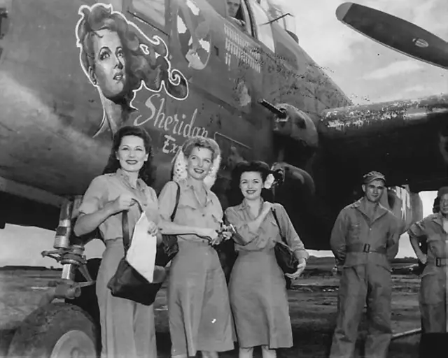 WWII B&W Photo Ann Sheridan Visits China 14th Air Force WW2 Hollywood  / 1248