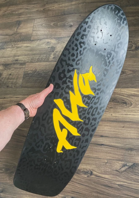 TONY ALVA BLACK Leopard & Yellow Skateboard Deck (10 x 33) PIG 