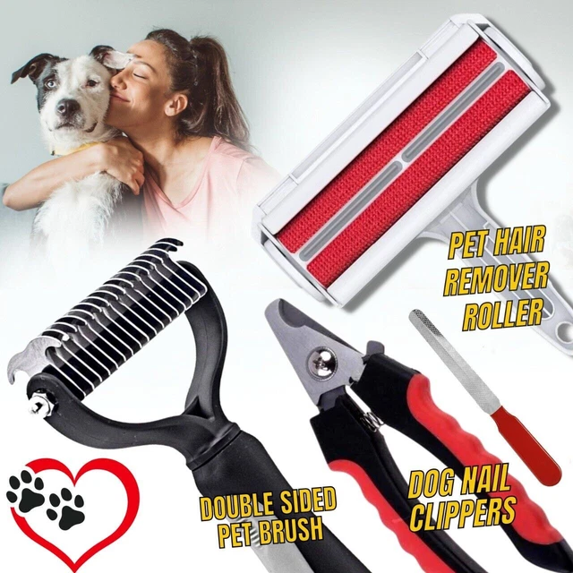 Dog Cat Pet Reusable Hair Lint Remover Fur Roller Sofa Clothes Cleaning-Brush