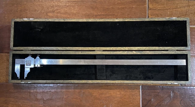 STARRETT 24” VERNIER CALIPER #122 Inside/Outside 1/1000” with wooden box USA