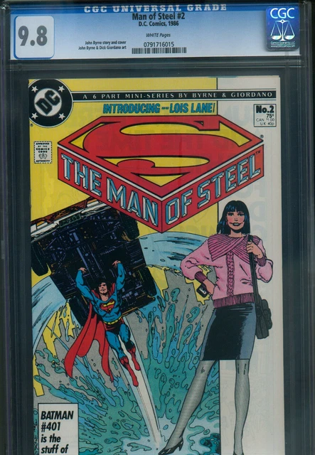 Man of Steel # 2 - CGC 9.8 White - John Byrne Story + Cover - 1986