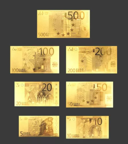 Euro Set - Gold Banknoten - Mit Gold - Sammlung - Geschenk - Selten