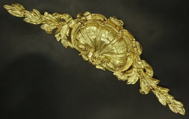 19th Antique Grand French Ormolu Bronze Gilt Baroque Doorway Entry Pediment