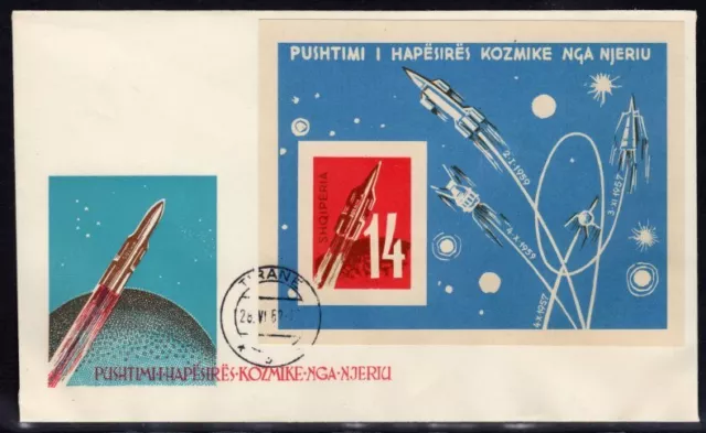 Albania Scott # 624a VF FDC 1962 Space Exploration Imperforated Souvenir Sheet