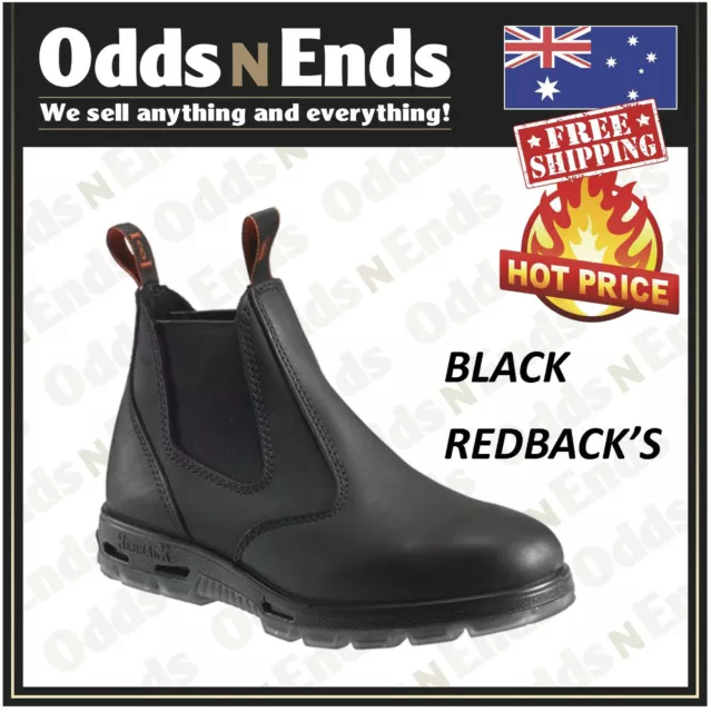 Redback UBBK Non Safety Work Boots. Elastic Sided Bobcat Leather AUSTRALIAN MADE