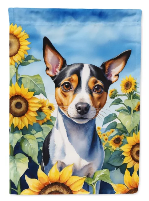 Rat Terrier in Sunflowers Flag Garden Size DAC6147GF