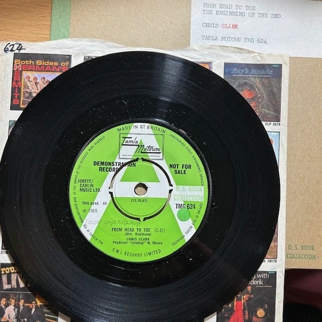 英7” Chris Clark From Head To Toe / Beginning Of The End TMG624 TAMLA MOTOWN /00080 Chris Clark – From Head To Toe – Vinyl (4-Prong Centre, 7