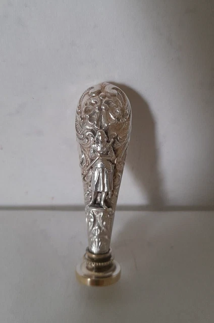 Coupe-papier Bronze Jeanne D'Arc - Base Sceau Cachet Vierge - Qualité Fremiet