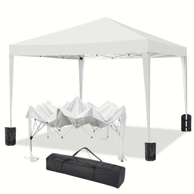Gazebo Pieghevole Pop-Up 3x3m - Impermeabile Con Protezione UV, Blu - Foto 4