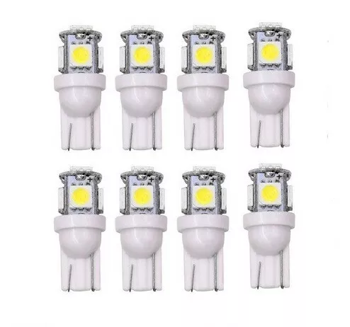 Ampoules T10 LED SMD 24V W5W Veilleuse 6500K Tracteur Bateau Camion 4x4 8pcs