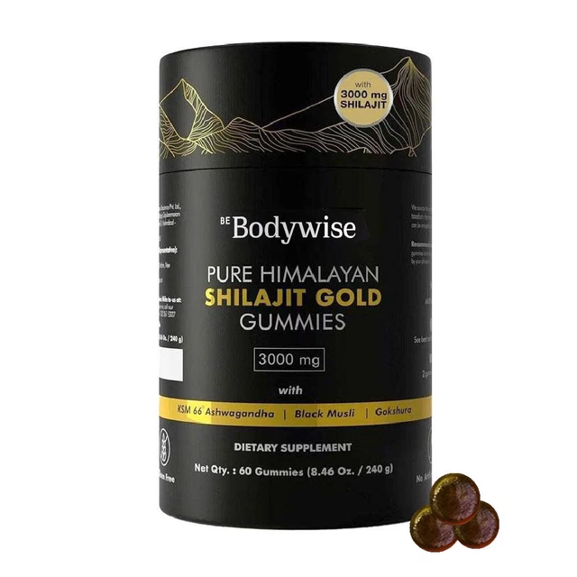 60X BE BODYWISE Pure Himalayan Shilajit Gummie With Ashwagandha ...