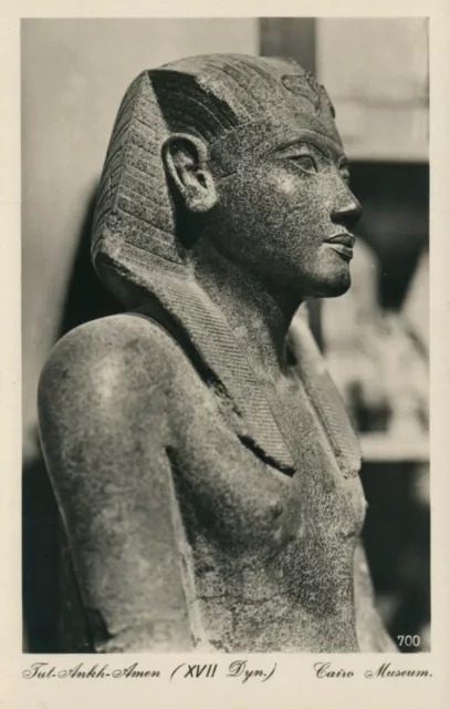 Tutankhamun Statue, Cairo Museum Egypt Rppc Postcard King Tut