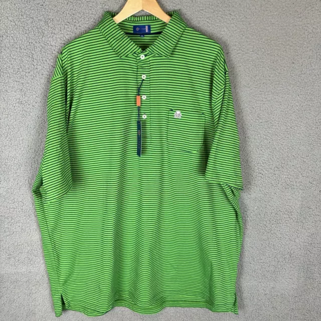 Stitch Shirt Mens XXL Green Striped Polo Bonesman Short Sleeve Golf NWT