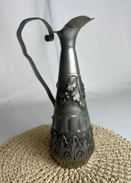 🏺 Vase En Étain Cruche Décoratif Art Ancien Pot Floral