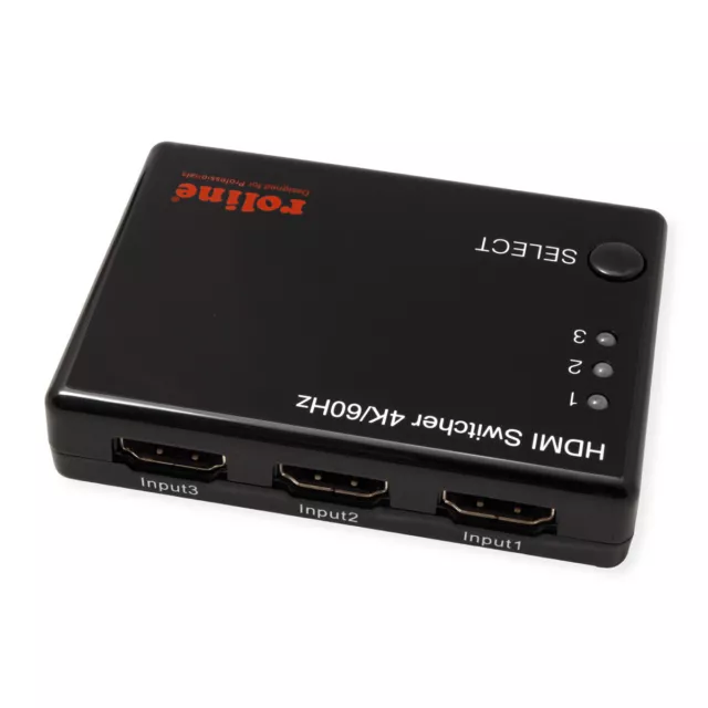 HDMI Switch, 3-fach, 4K2K (3840x2160 @60Hz) mit Fernbedienung und IR-Empfänger