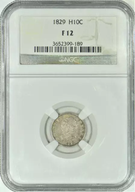 1829 Capped Bust Half Dime NGC F-12