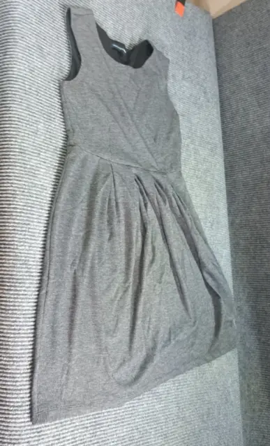 Saint Tropez West Woman Gray Dress 8 Sleeveless Roundneck Career Work Aline