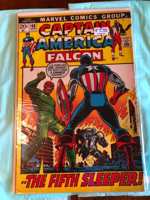 Marvel CAPTAIN AMERICA & FALCON #148-9(1972), #168(1973 1st Helmut Zemo).4 Books 2