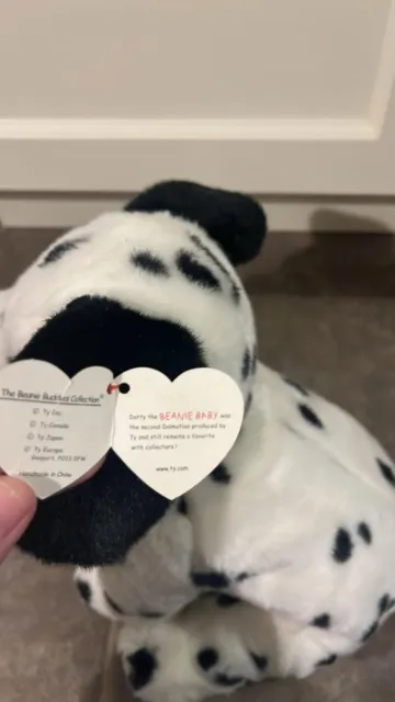 1999 TY Beanie Buddies Large Dotty Dalmatian Puppy Dog Plush Toy 12'' 3