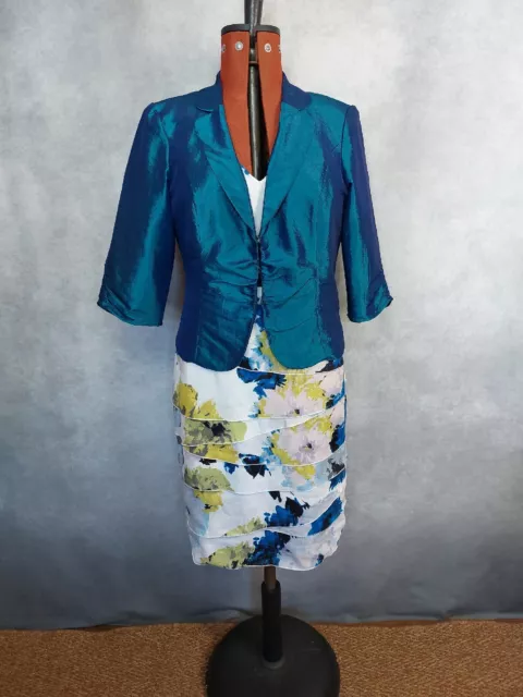 MINUET PETITE DRESS 14. linen sleeveless with matching jacket summer wedding 18.95 PicClick UK