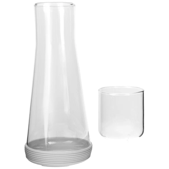 Carafe En Verre 1.8L Uten Avec Poignée Cristal Et Couvercle Inox - Borosilicate Résistant Chaud/Froid