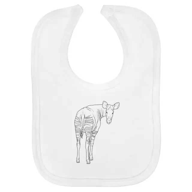 'Okapi Looking Back' Soft Cotton Baby Bib (BI00057723)