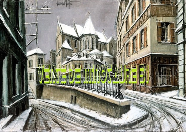 Bernard Buffet - Pontoise 95, l'église Saint-Maclou- affiche plastifié