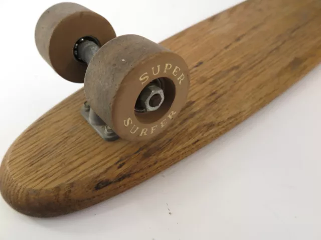 Vintage Wooden Super Surfer Skateboard Complete Cruiser